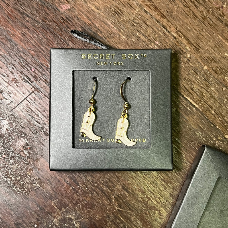 Dainty White Boot French Hook Fashion Earrings