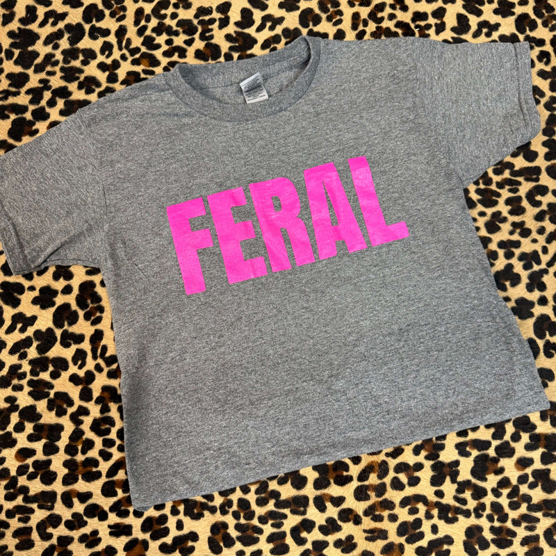 Feral Graphite Heather Grey Youth Crew Neck T-shirt