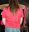 Red Bling Boot Stitch T- Shirt
