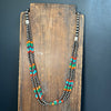 30 inch Multistone 3 Strand Sterling Silver necklace