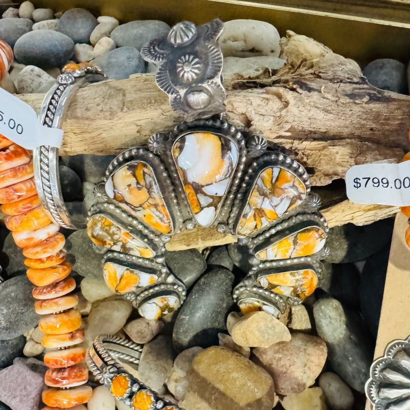Authentic Orange Spiny Naja Sterling Silver Pendant for Necklace