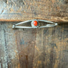 Red Coral Kid Cuff Sterling Silver Bracelet