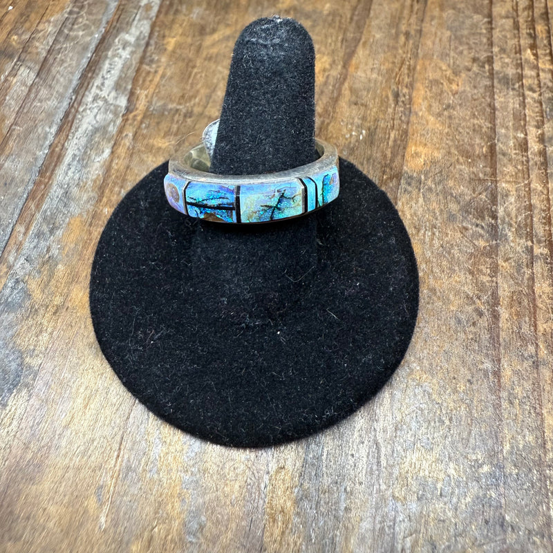 Spider Opal Inlay Sterling Silver Ring