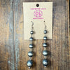 Contemporary Graduated  Navajo Pearl Sterling Silver Earring