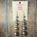 Contemporary Graduated  Navajo Pearl Sterling Silver Earring