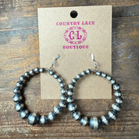 Graduated Round Navajo Pearl Sterling Silver Earring