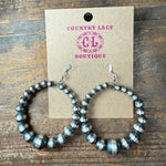 Graduated Round Navajo Pearl Sterling Silver Earring
