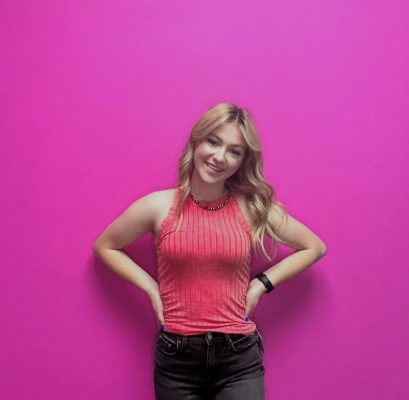 Red Faded Tank Top