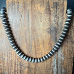 16 inch 9mm Saucer Sterling Silver Navajo Pearl Necklace