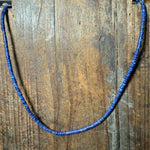18 inch Full Lapis Heishe Sterling Silver Necklace
