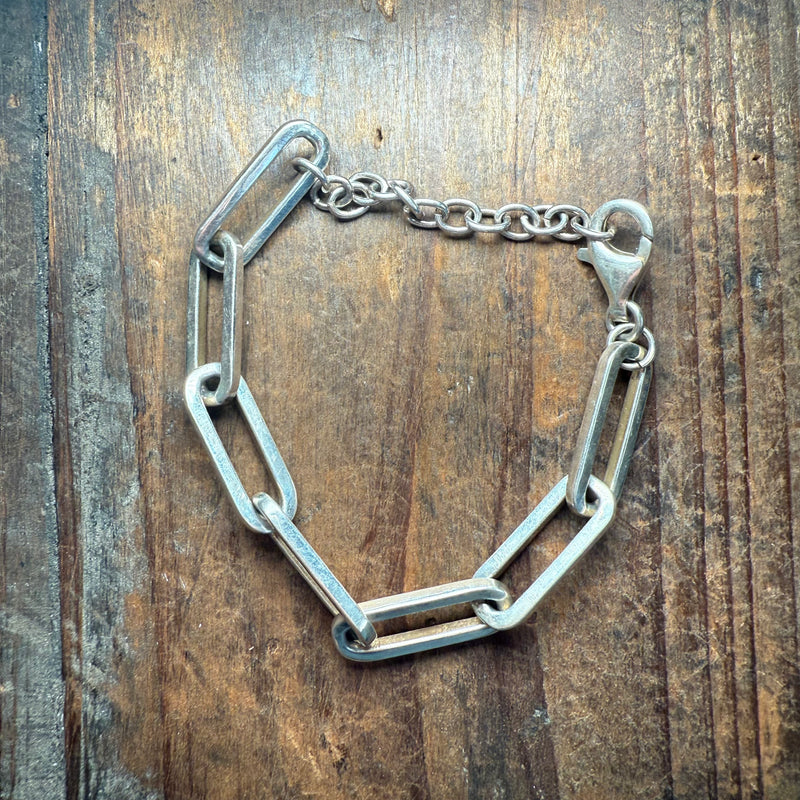 6 inch Shiny Thick Link chain Sterling Silver Bracelet
