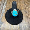 Triangle Turquoise Sterling Silver Ring size 8 1/2