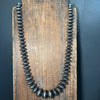 30 inch Graduated Navajo Pearl Disc Sterling Silver Necklace