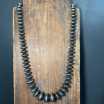 30 inch Graduated Navajo Pearl Disc Sterling Silver Necklace