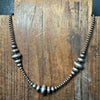 16 inch 3-14mm Rondelle Navajo Pearl Sterling Silver Necklace