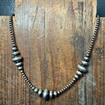 16 inch 3-14mm Rondelle Navajo Pearl Sterling Silver Necklace