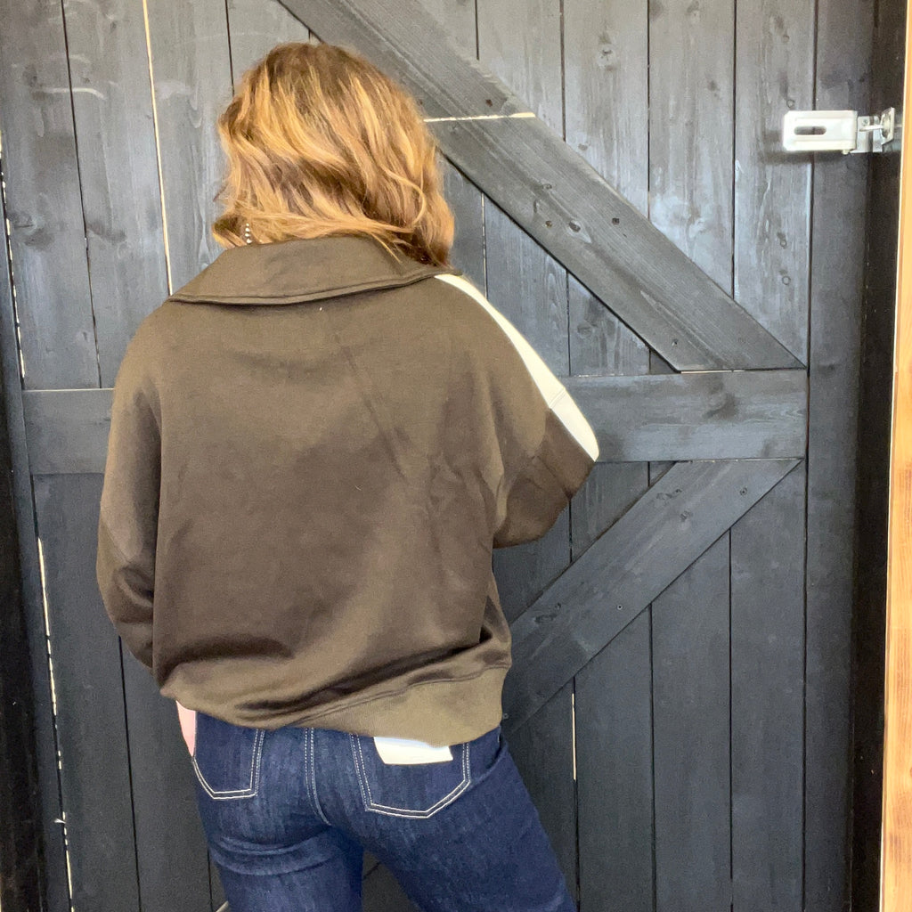 Espresso Brown Super Soft Crop Pullover
