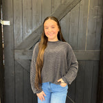 Charcoal Dolman Ribbed Soft Long sleeve Shirt