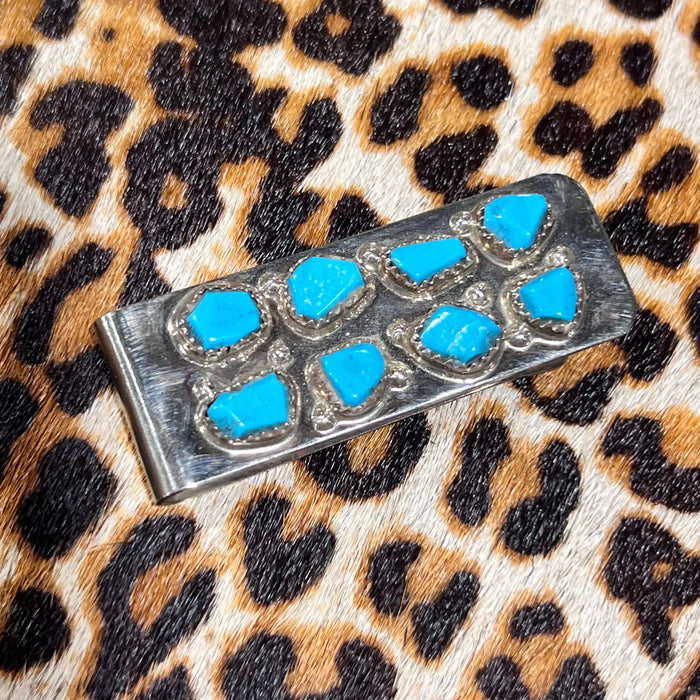 Turquoise 8 Stone Money Clip