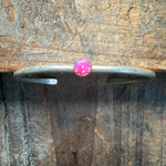 Hot Pink Opal Cuff Sterling Silver Bracelet