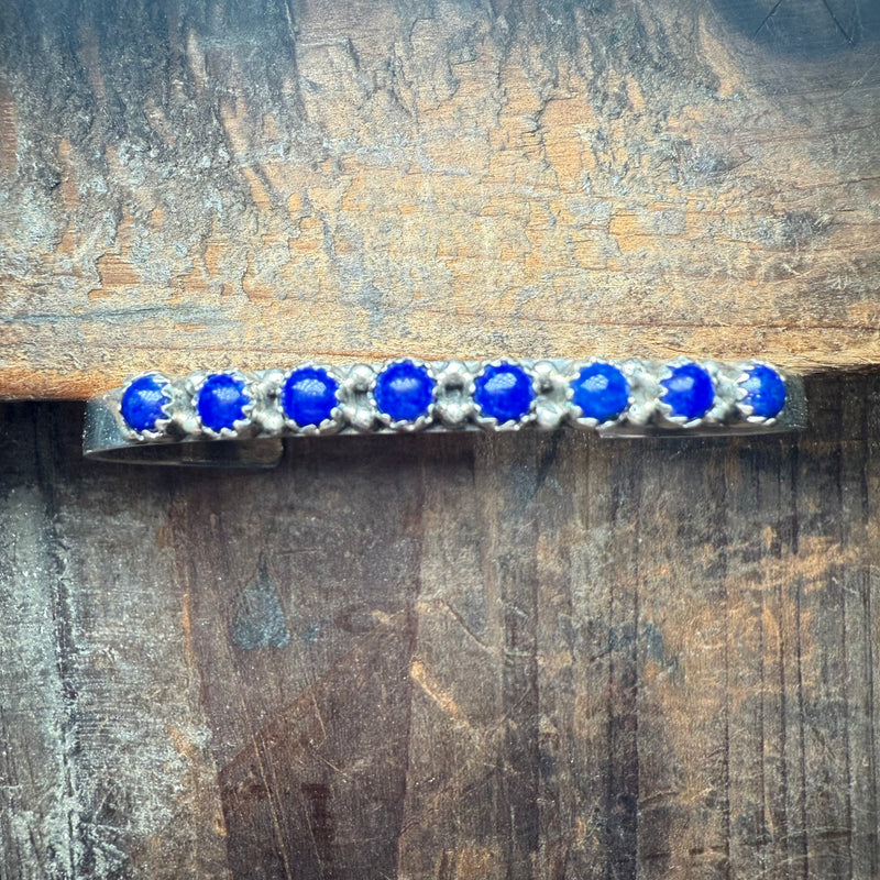 Blue Lapis Skinny Dainty Cuff Bracelet