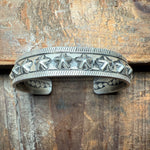 Thick Star Cuff Sterling Silver Bracelet