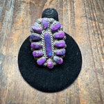 Purple Mohave Oval Cluster Sterling Silver Ring