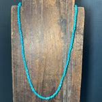24 inch Blue Sleeping Beauty Turquoise Chip Sterling Silver Necklace