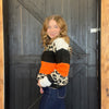 Super Soft Orange & Leopard Striped Sweater