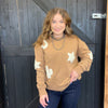 Tan Western Textured Patchwork Sweatshirt