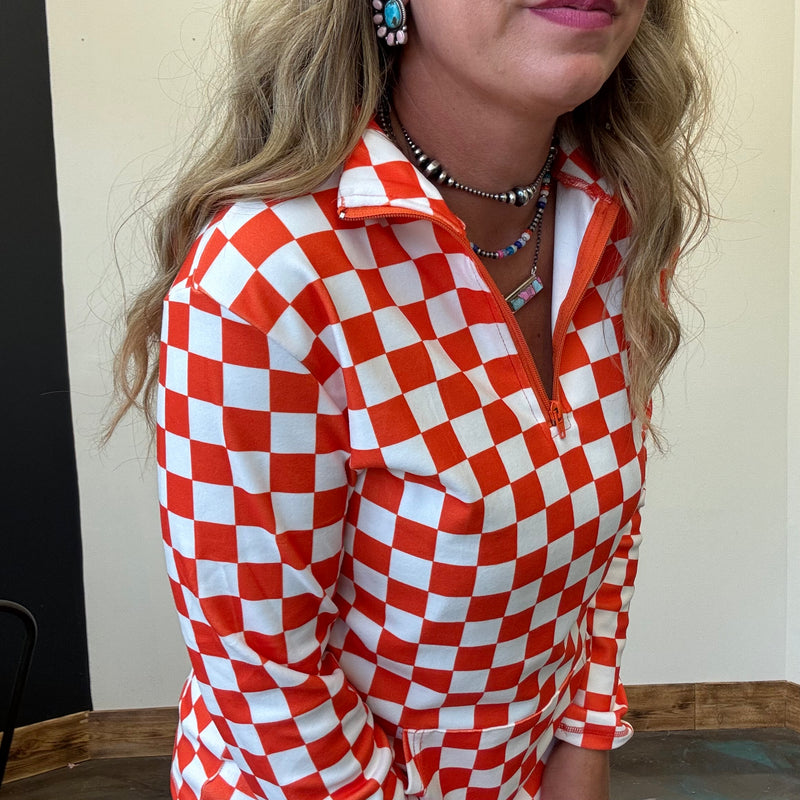Orange & White Pep Rally Pullover