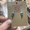 Itty Bitty Detail 2 Stone Turquoise Post Stud Genuine Earring