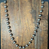 22 inch 8mm Contemporary Navajo Pearl Sterling Silver Necklace