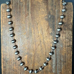 22 inch 8mm Contemporary Navajo Pearl Sterling Silver Necklace