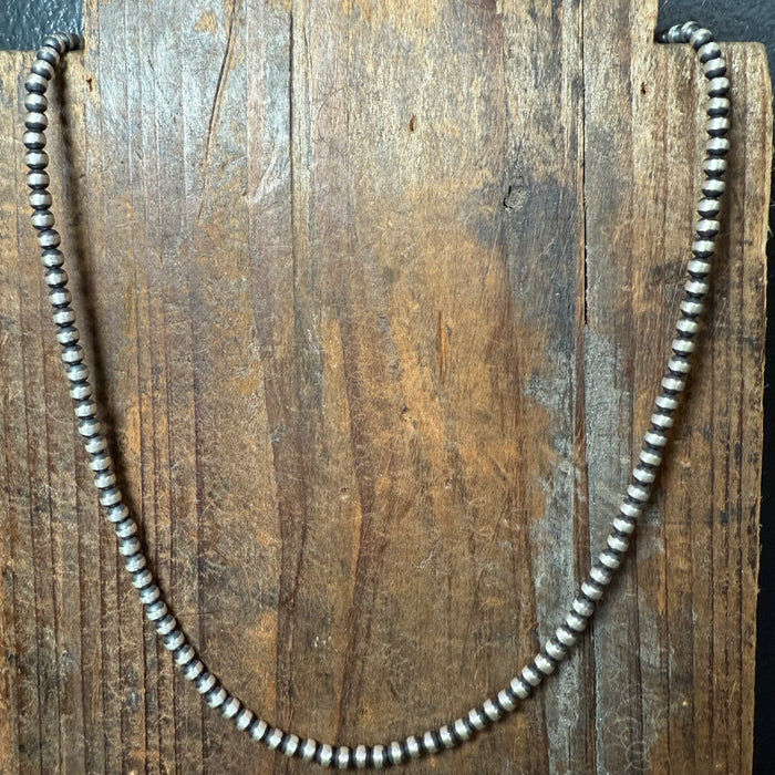 20 inch 4mm Sterling Silver Navajo Pearl Necklace