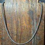20 inch 4mm Sterling Silver Navajo Pearl Necklace