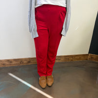 Red Pleated Silky Pants