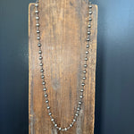 37 inch 9mm Contemporary Navajo Pearl Sterling Silver Necklace