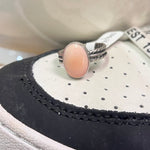Pink Conch Oval with Braided Band Genuine Ring