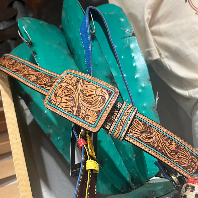 Tooled Natural With Turquoise American Darling Belt