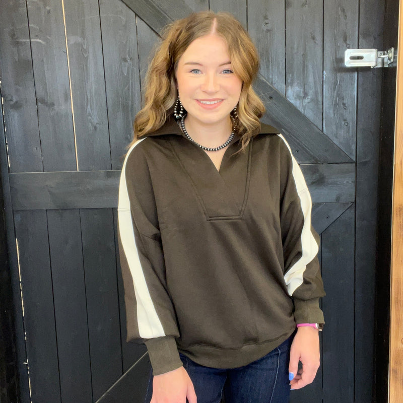 Espresso Brown Super Soft Crop Pullover
