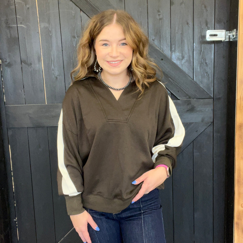 Espresso Brown Super Soft Crop Pullover