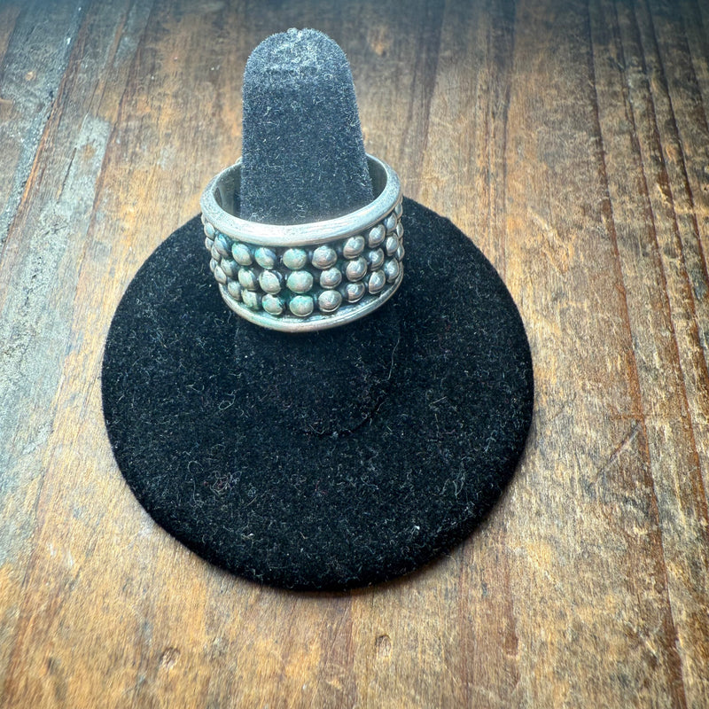 Lotta Ball Cigar Band Sterling Silver Ring