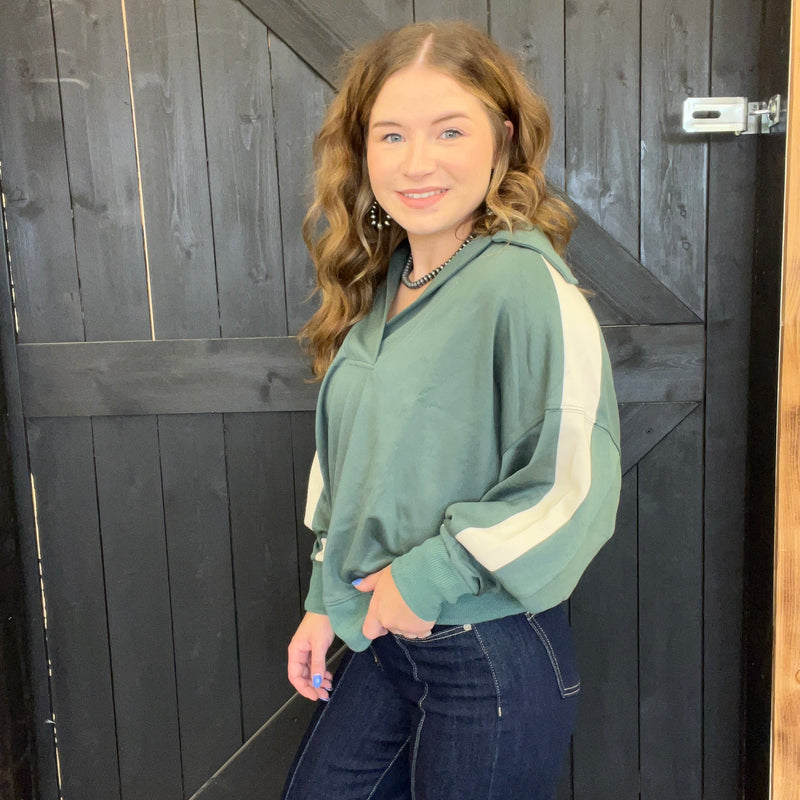 Lagoon Green Super Soft Crop Pullover
