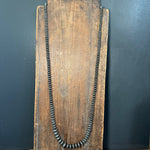 36 inch Graduated Navajo Pearl Disc Sterling Silver Necklace