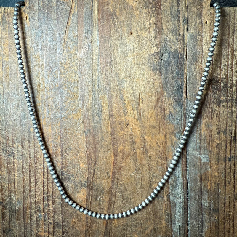 18 inch 3mm Sterling Silver Navajo Pearl Necklace
