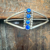 4 Stone Blue Opal Vertical Cuff Sterling Silver Bracelet