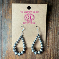 Graduated Teardrop Navajo Pearl Sterling Silver Earring