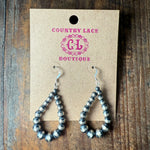 Graduated Teardrop Navajo Pearl Sterling Silver Earring