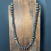 25 Inch 9mm-16mm Patterned Disc Sterling Silver Necklace